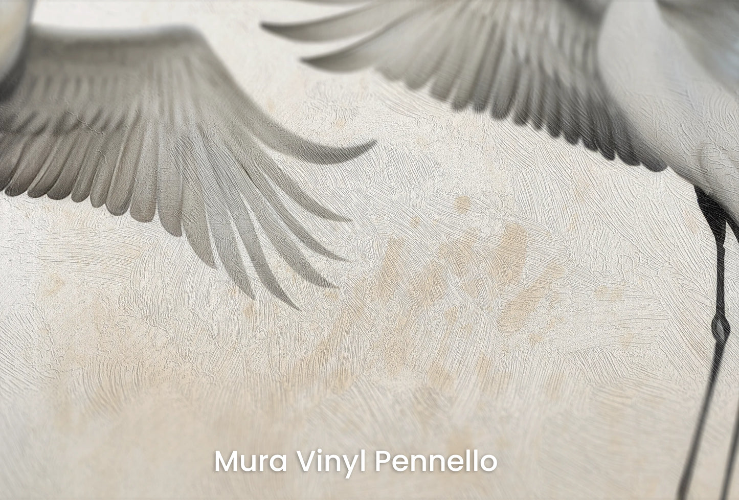 Zbliżenie na artystyczną fototapetę o nazwie Elegant Ascension na podłożu Mura Vinyl Pennello - faktura pociągnięć pędzla malarskiego.
