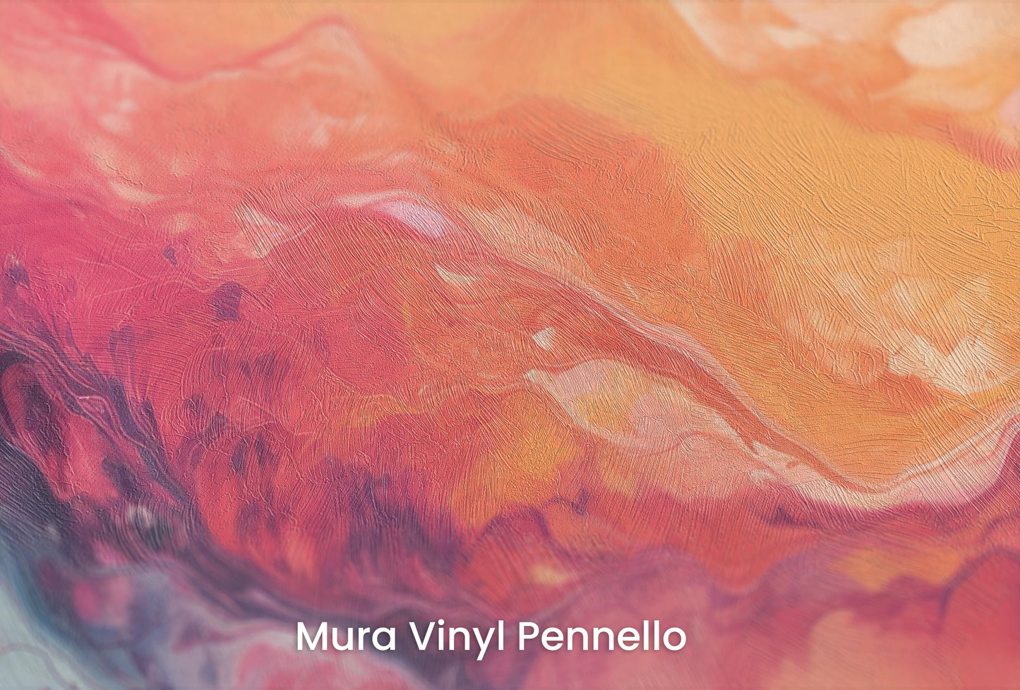 Zbliżenie na artystyczną fototapetę o nazwie Neptune's Flow na podłożu Mura Vinyl Pennello - faktura pociągnięć pędzla malarskiego.