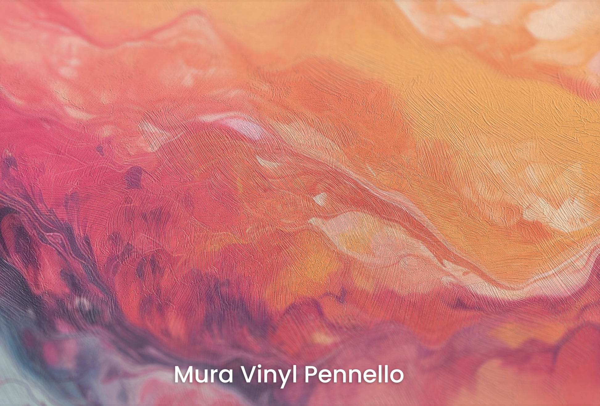 Zbliżenie na artystyczną fototapetę o nazwie Neptune's Flow na podłożu Mura Vinyl Pennello - faktura pociągnięć pędzla malarskiego.