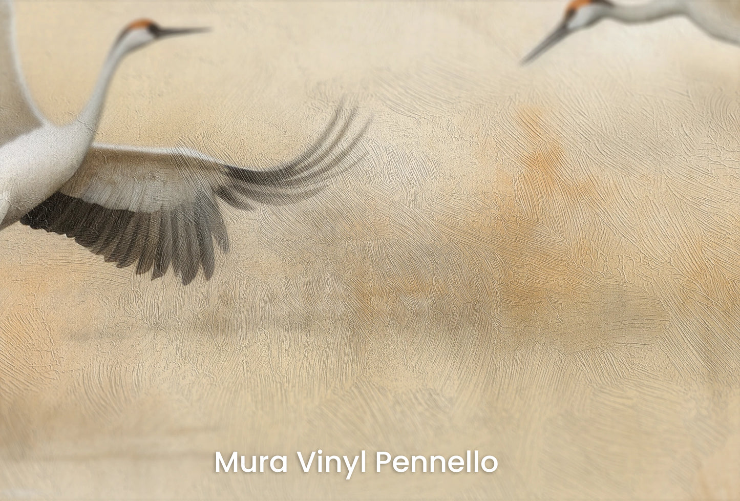 Zbliżenie na artystyczną fototapetę o nazwie Harmony in Motion na podłożu Mura Vinyl Pennello - faktura pociągnięć pędzla malarskiego.