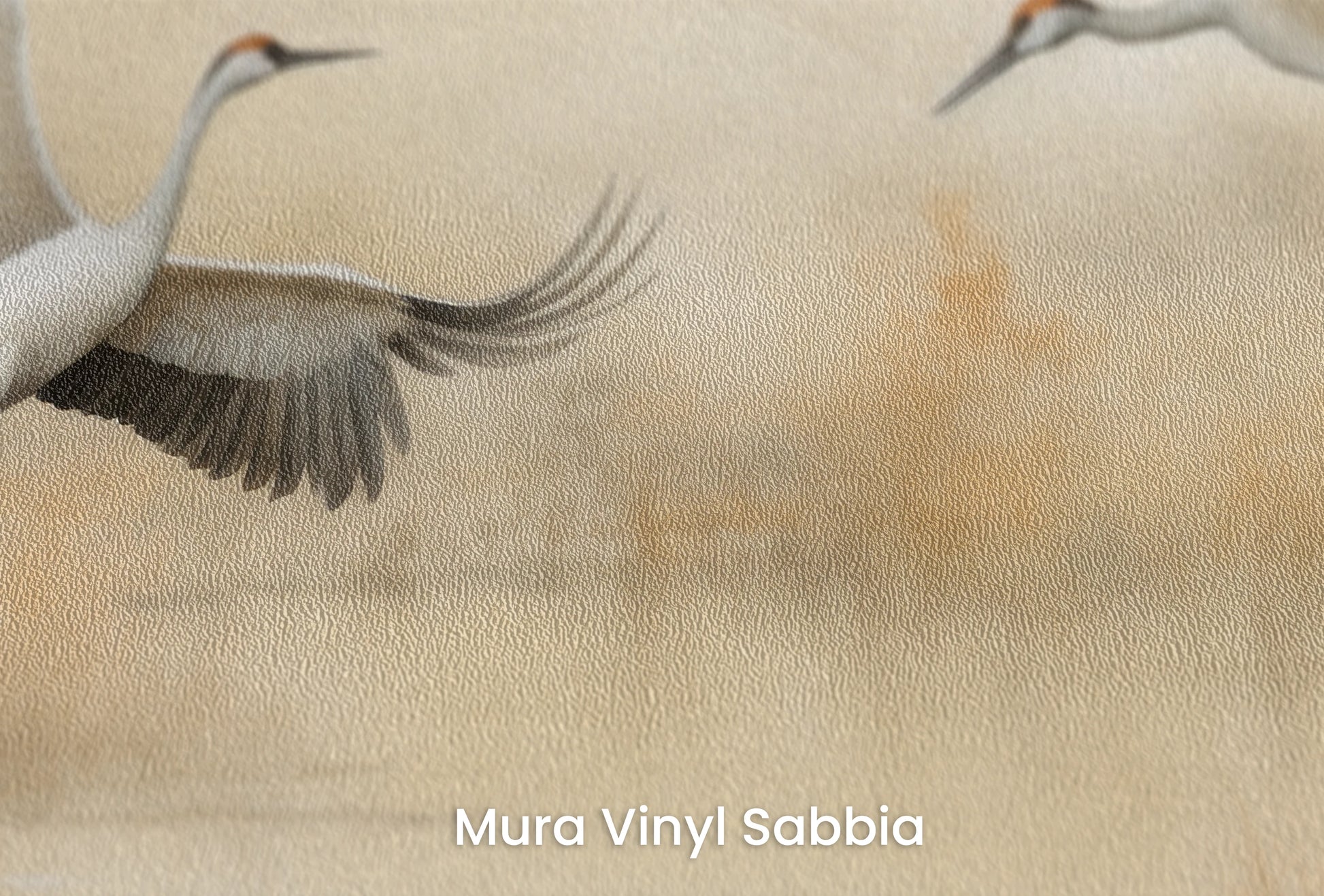 Zbliżenie na artystyczną fototapetę o nazwie Harmony in Motion na podłożu Mura Vinyl Sabbia struktura grubego ziarna piasku.