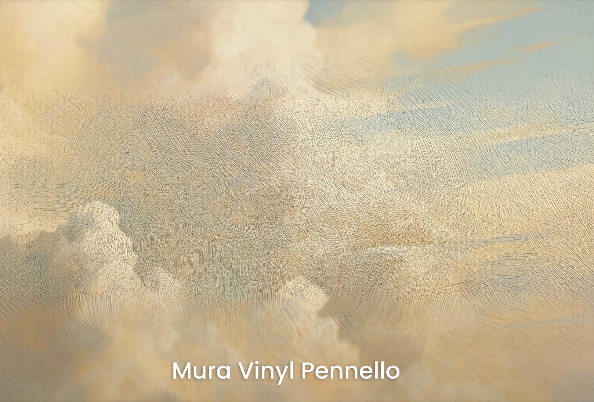 Zbliżenie na artystyczną fototapetę o nazwie Sunset Canvas na podłożu Mura Vinyl Pennello - faktura pociągnięć pędzla malarskiego.