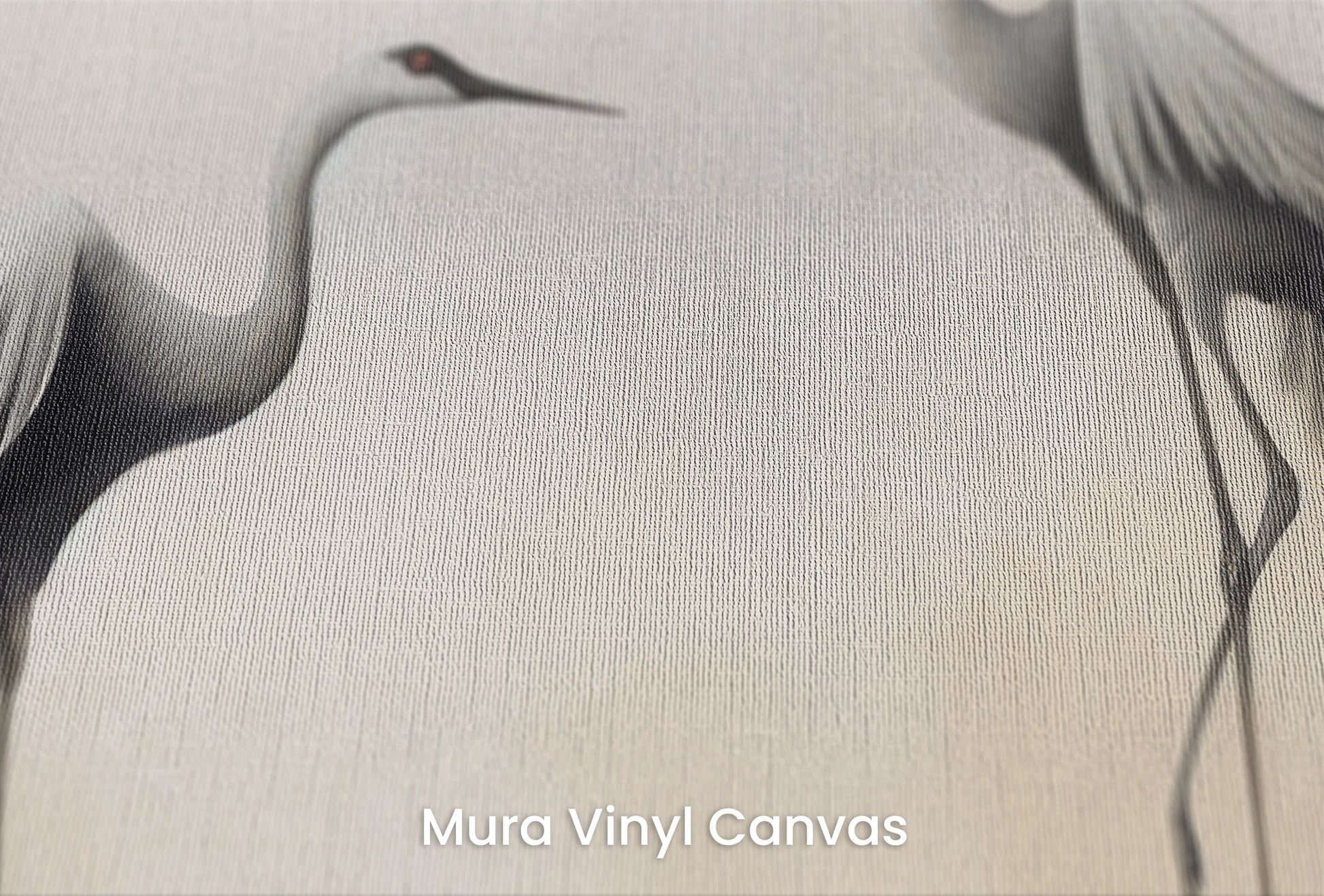 Zbliżenie na artystyczną fototapetę o nazwie Lunar Dance na podłożu Mura Vinyl Canvas - faktura naturalnego płótna.
