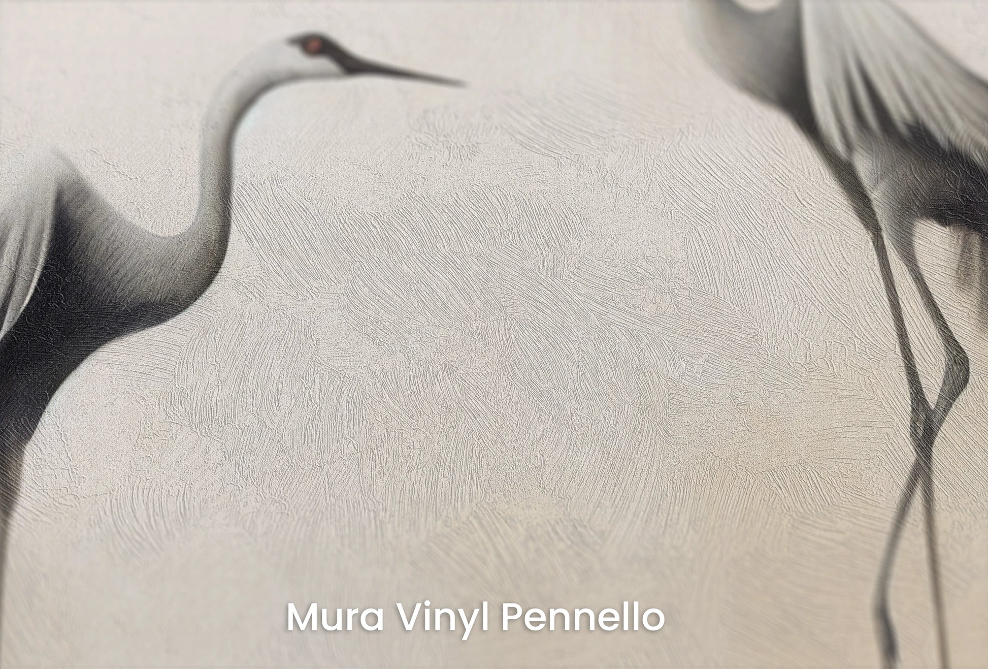 Zbliżenie na artystyczną fototapetę o nazwie Lunar Dance na podłożu Mura Vinyl Pennello - faktura pociągnięć pędzla malarskiego.