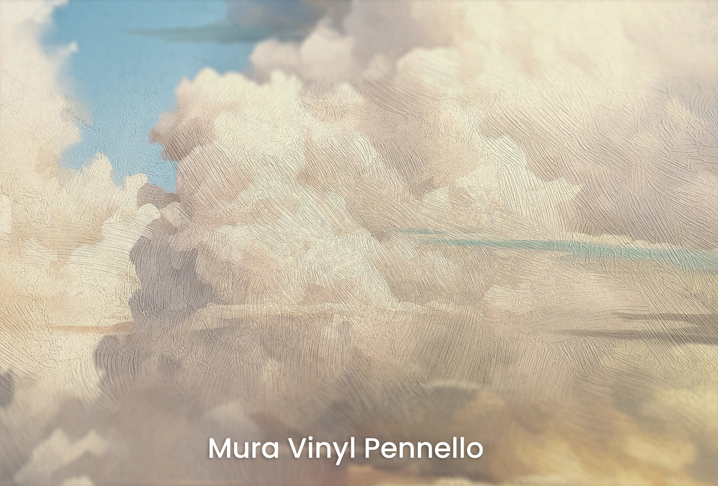 Zbliżenie na artystyczną fototapetę o nazwie Sunset Majesty na podłożu Mura Vinyl Pennello - faktura pociągnięć pędzla malarskiego.