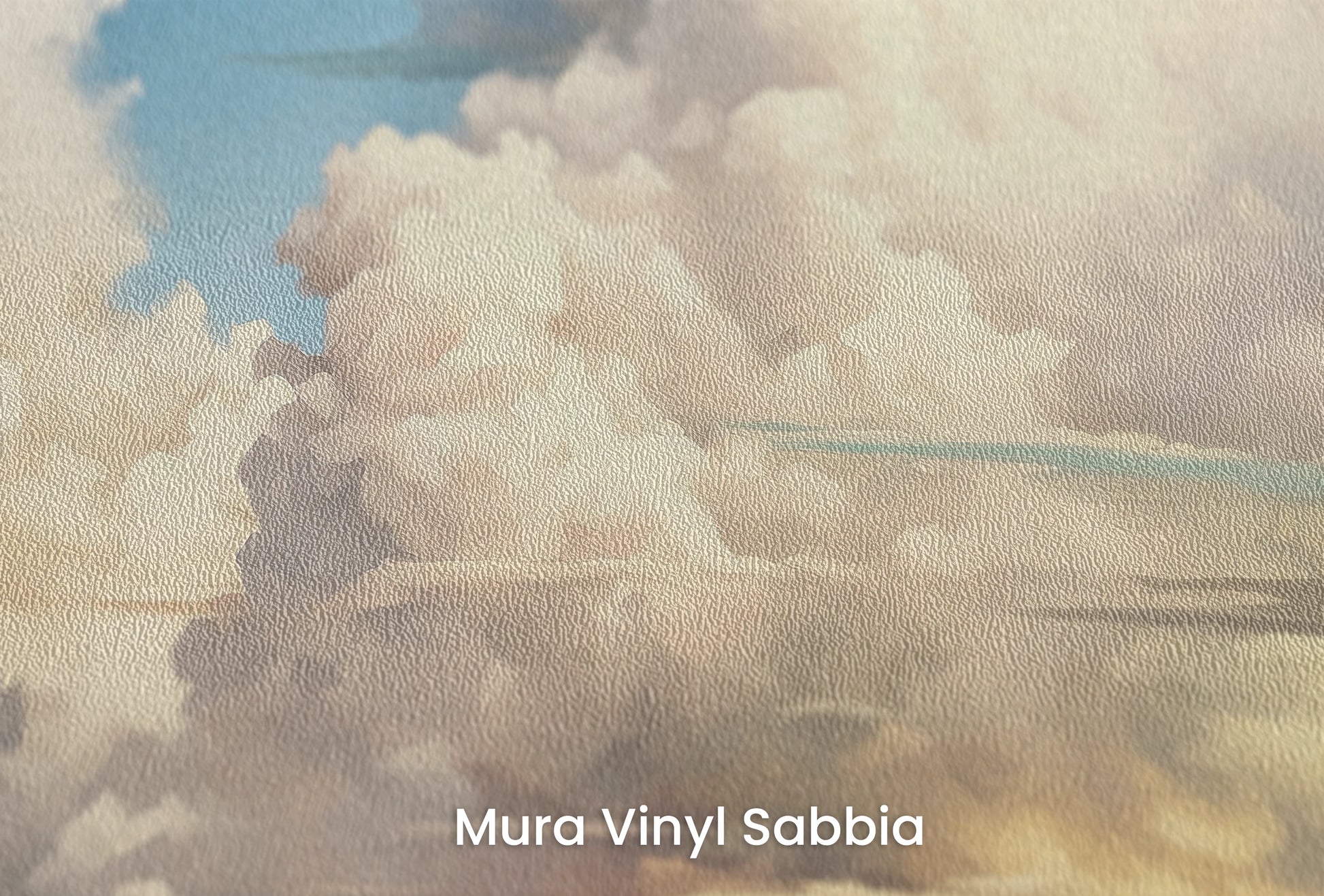 Zbliżenie na artystyczną fototapetę o nazwie Sunset Majesty na podłożu Mura Vinyl Sabbia struktura grubego ziarna piasku.