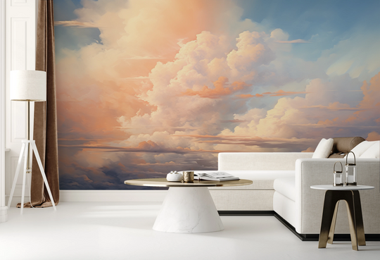 Wzór fototapety artystycznej o nazwie Dawn's Promise pokazanej w aranżacji wnętrza.