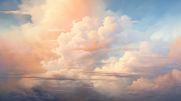 Promesse de l'Aube - Papier Peint Nuage - Lever de soleil romantique en pastel