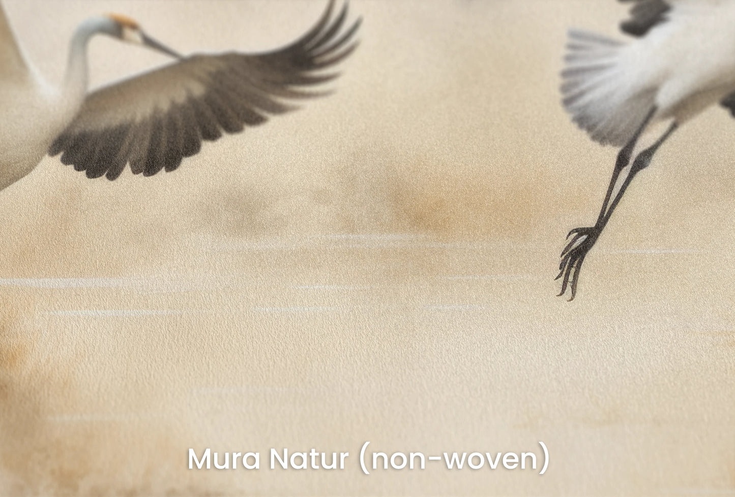 Zbliżenie na artystyczną fototapetę o nazwie Autumn Flight na podłożu Mura Natur (non-woven) - naturalne i ekologiczne podłoże.