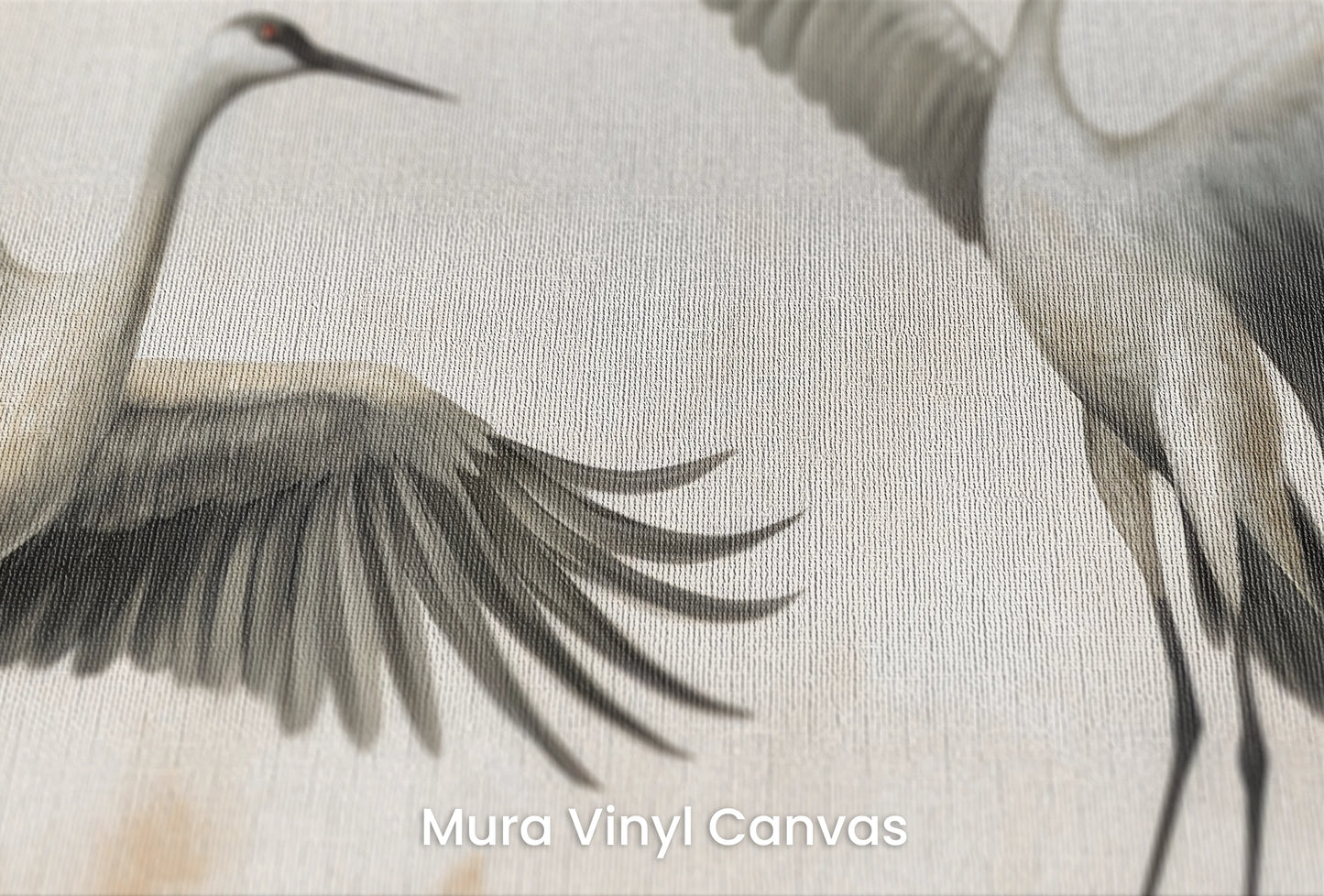 Zbliżenie na artystyczną fototapetę o nazwie Symphony of Wings na podłożu Mura Vinyl Canvas - faktura naturalnego płótna.
