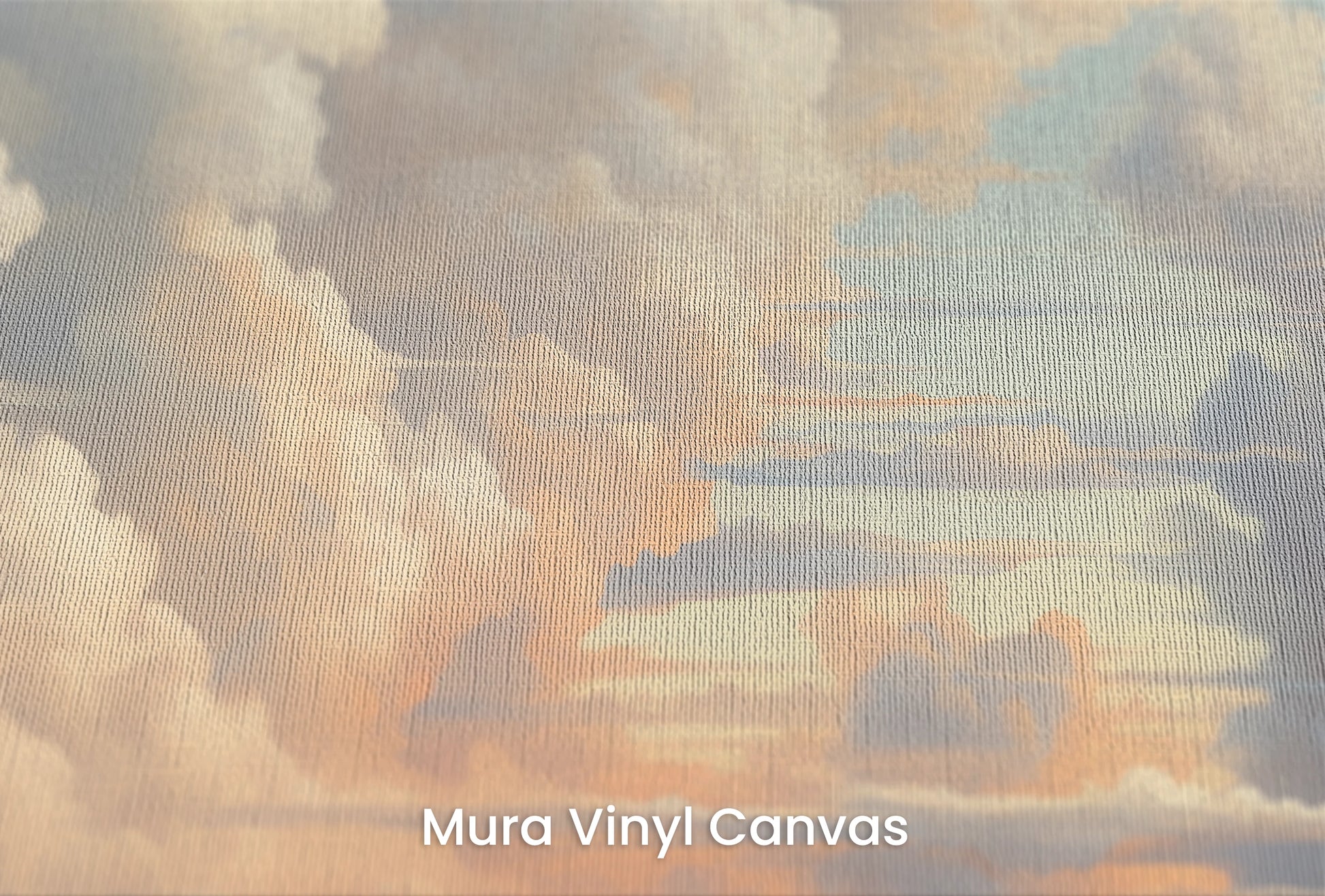 Zbliżenie na artystyczną fototapetę o nazwie Skies Ablaze na podłożu Mura Vinyl Canvas - faktura naturalnego płótna.
