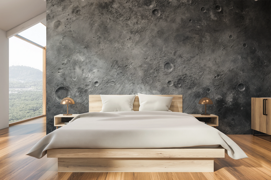 Wzór fototapety artystycznej o nazwie Lunar Majesty pokazanej w aranżacji wnętrza.