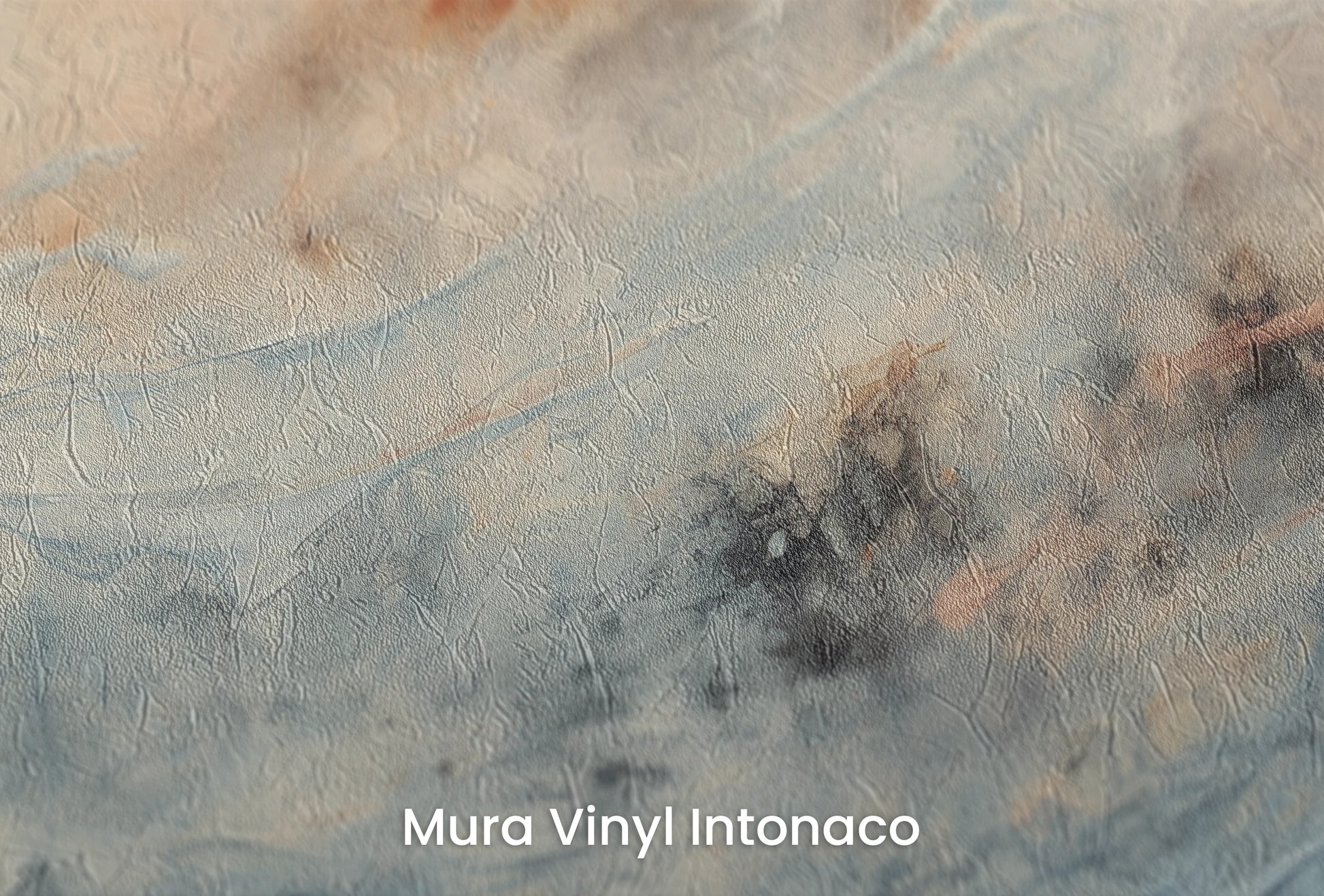 Zbliżenie na artystyczną fototapetę o nazwie Moon's Tranquility na podłożu Mura Vinyl Intonaco - struktura tartego tynku.