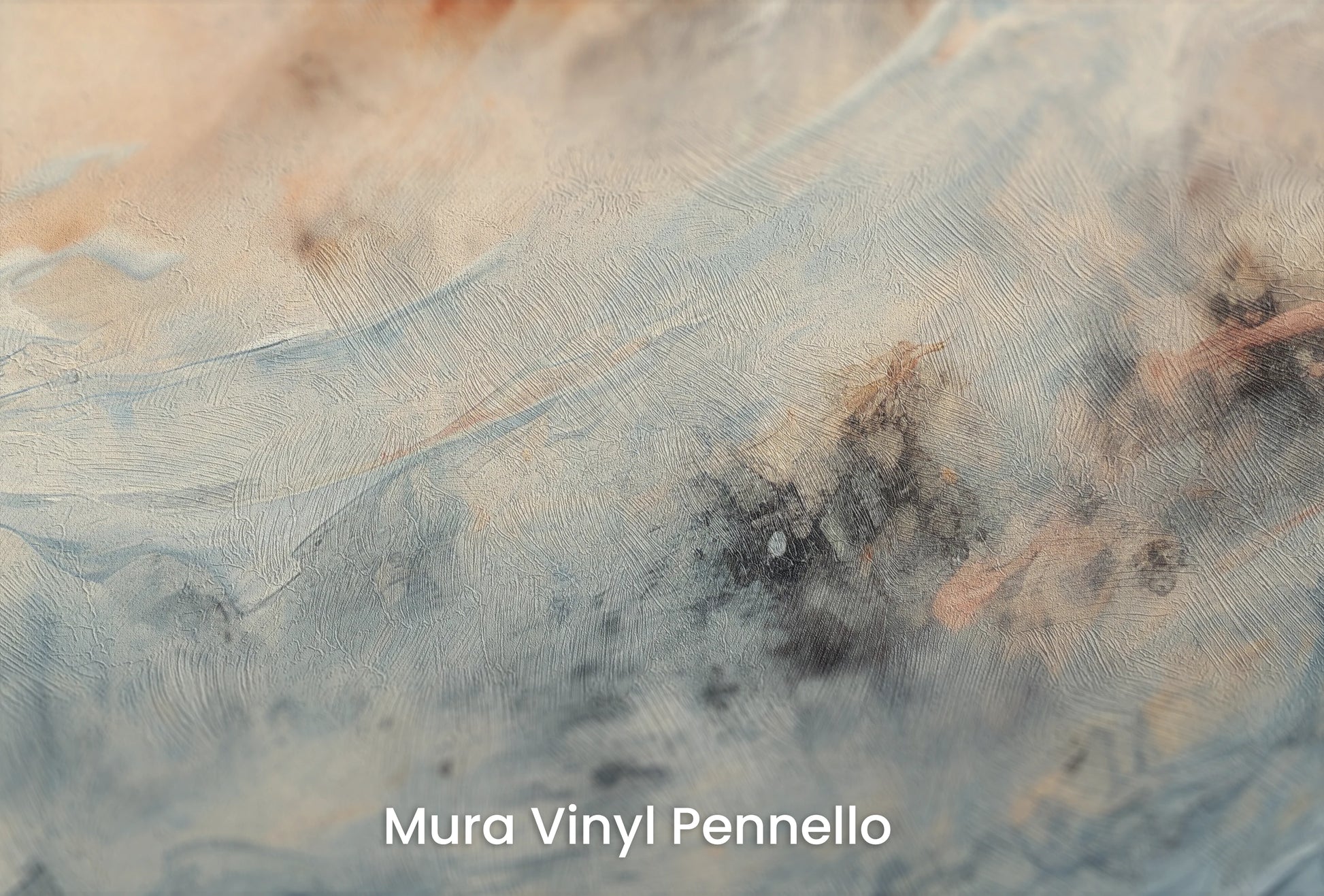 Zbliżenie na artystyczną fototapetę o nazwie Moon's Tranquility na podłożu Mura Vinyl Pennello - faktura pociągnięć pędzla malarskiego.
