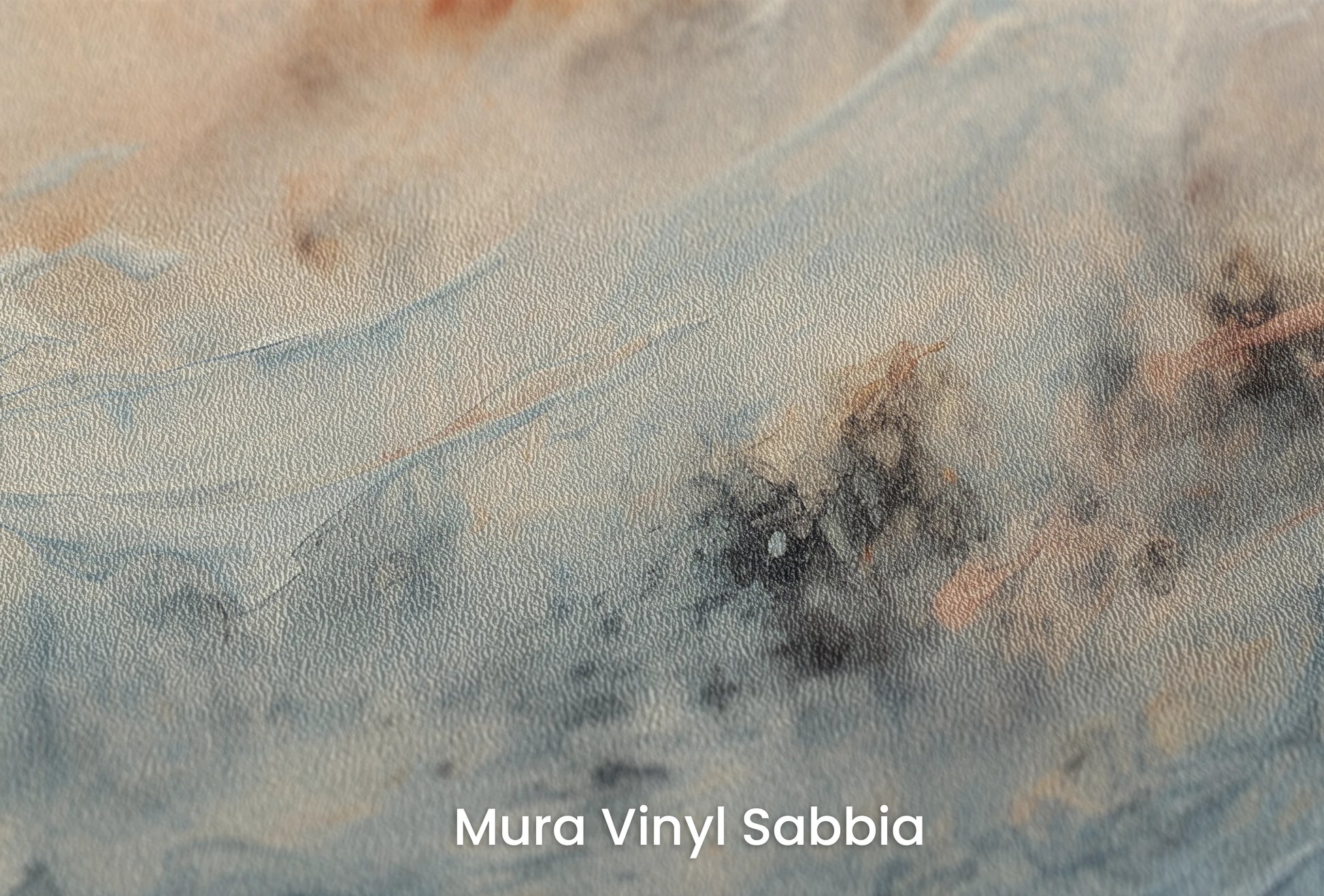 Zbliżenie na artystyczną fototapetę o nazwie Moon's Tranquility na podłożu Mura Vinyl Sabbia struktura grubego ziarna piasku.