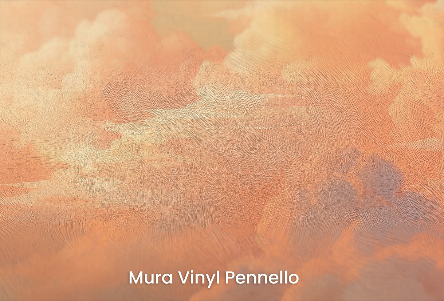 Zbliżenie na artystyczną fototapetę o nazwie Sunset Serenity na podłożu Mura Vinyl Pennello - faktura pociągnięć pędzla malarskiego.