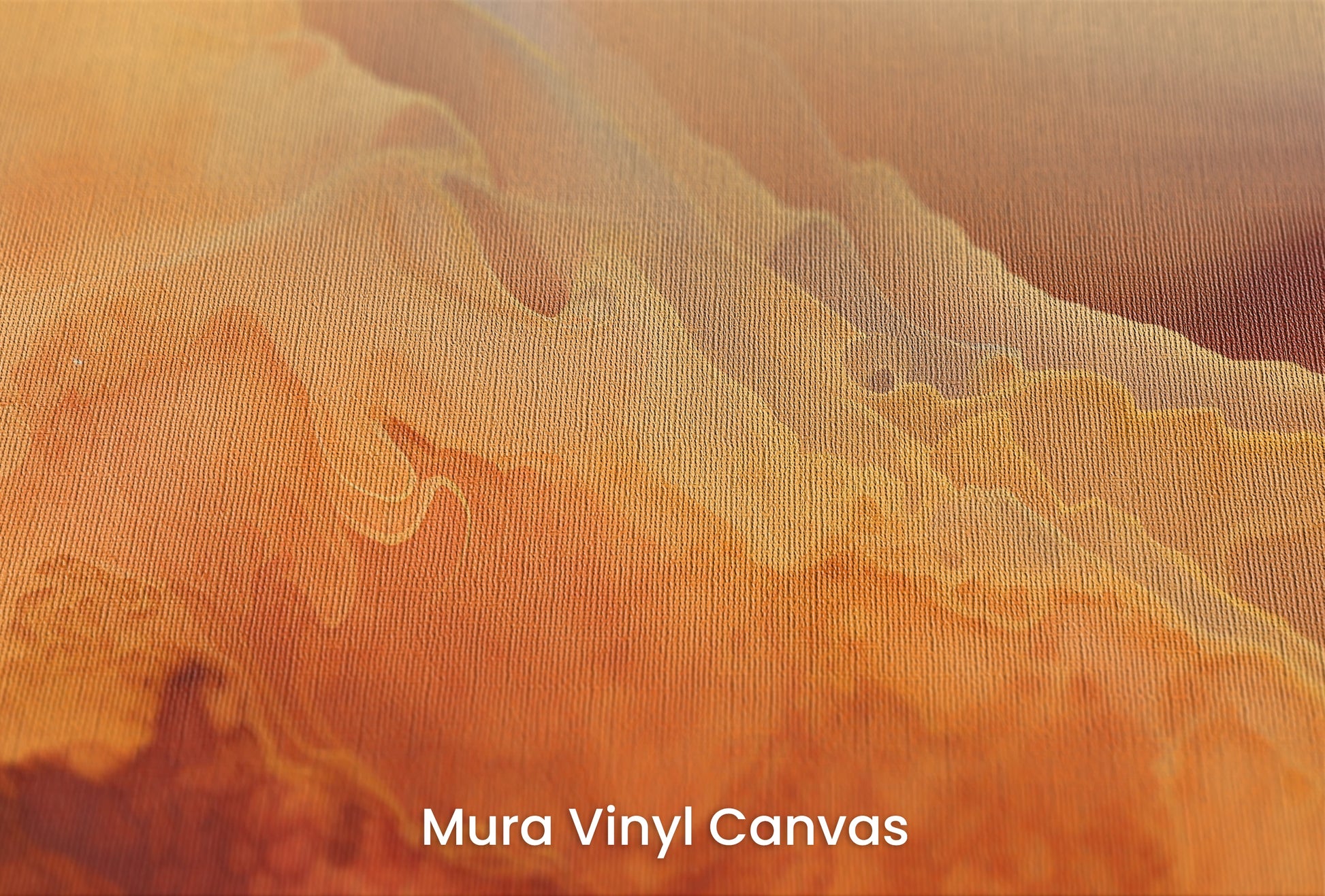 Zbliżenie na artystyczną fototapetę o nazwie Cratered Expanse na podłożu Mura Vinyl Canvas - faktura naturalnego płótna.