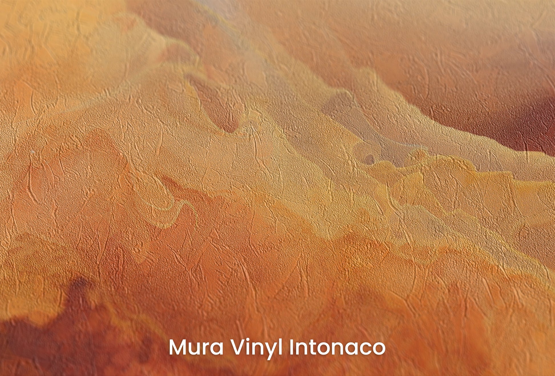 Zbliżenie na artystyczną fototapetę o nazwie Cratered Expanse na podłożu Mura Vinyl Intonaco - struktura tartego tynku.