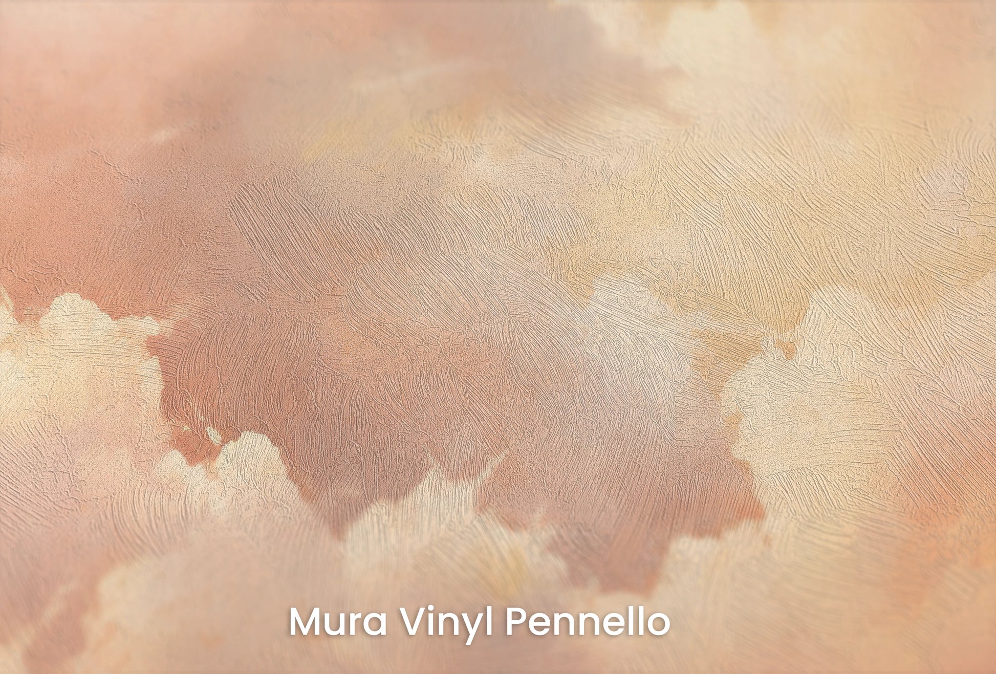 Zbliżenie na artystyczną fototapetę o nazwie Amber Tranquility na podłożu Mura Vinyl Pennello - faktura pociągnięć pędzla malarskiego.