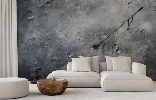 Wzór fototapety artystycznej o nazwie Solar Waves pokazanej w aranżacji wnętrza.