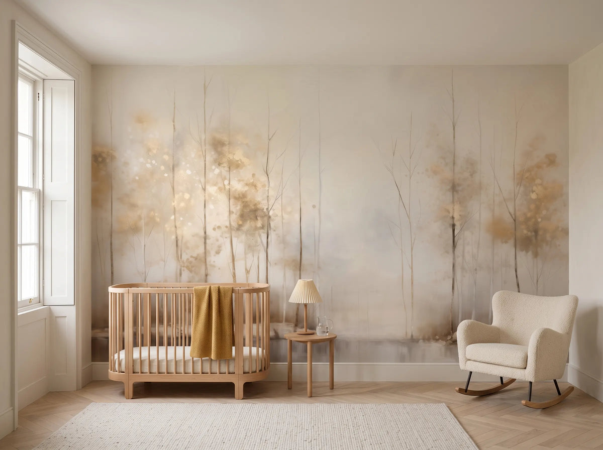 MUR DE MISTE D'OR AU LEVER DU SOLEIL 