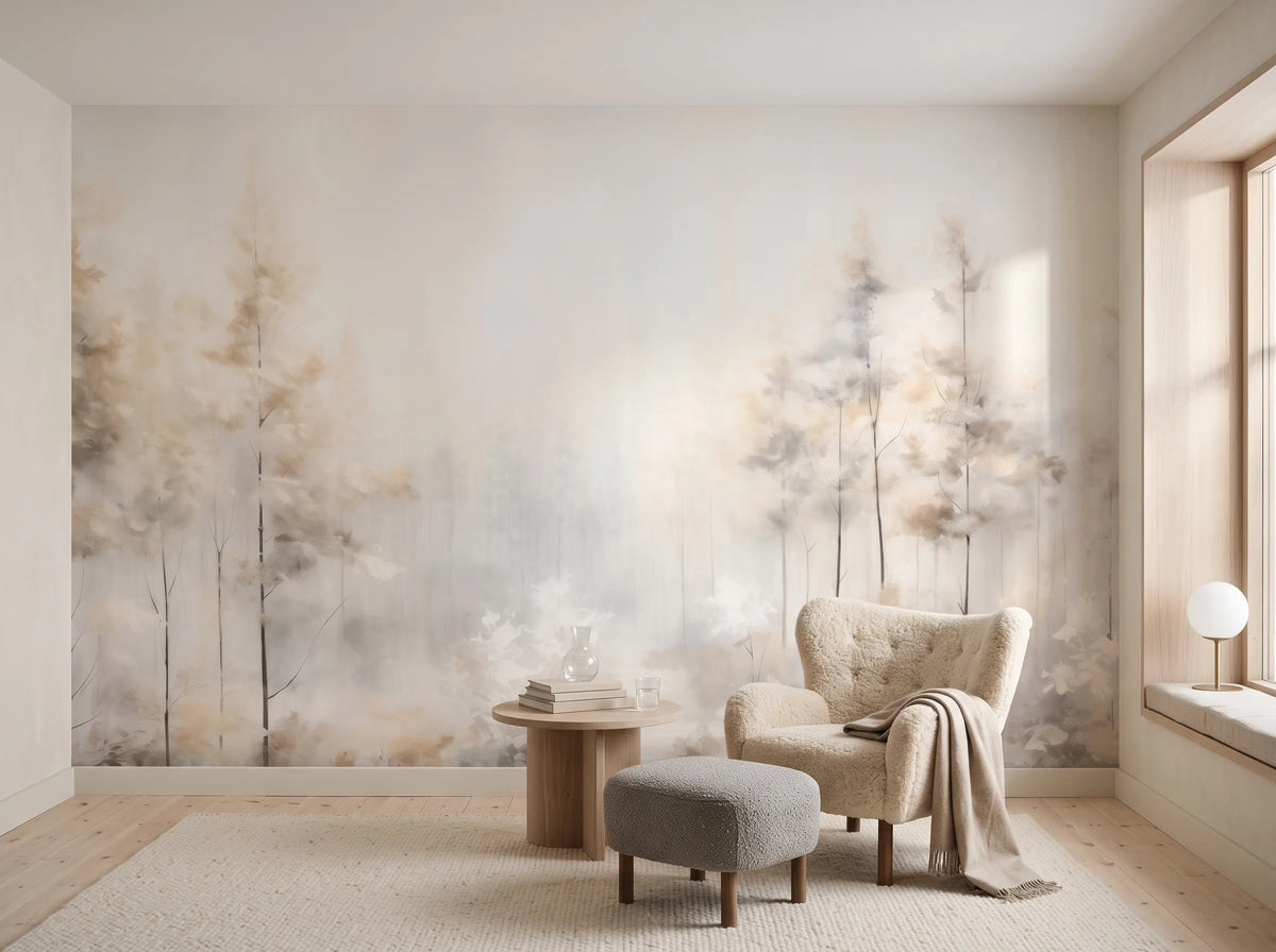 MISTY MORNING MEADOW MURAL